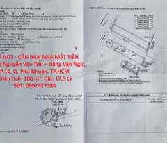 HOT HOT - CẦN BÁN NHÀ MẶT TIỀN Đường Nguyễn Văn Trỗi – Đặng Văn Ngữ, P.14, Q. Phú Nhuận, TP.HCM