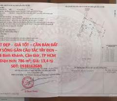 ĐẤT ĐẸP -  GIÁ TỐT – CẦN BÁN ĐẤT BỜ SÔNG GẦN CẦU TẮC TÂY ĐEN – Xã Bình Khánh, Cần Giờ, TP HCM