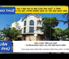 Cho thuê nhà 2 Mặt Tiền Lê Khôi Q.Tân Phú 42m²,4TẦNG, 25Triệu