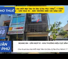 Cho thuê tòa nhà MỚI Mặt Tiền Gò Dầu Q.Tân Phú 160m²,7TẦNG - GẦN NGÃ TƯ