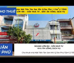 Cho thuê nhà Mặt Tiền Tân Sơn Nhì Q.Tân Phú 112m²,2 TẦNG, NGANG 8M, 55Triệu