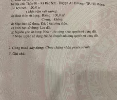 Bán đất thôn 3 Bắc Sơn An Dương Hải Phòng