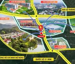 Giá chỉ 2.4 tỷ, đất đô thị Hòa Lạc, gần QL21 và đường Hồ Chí Minh, diện tích 100m², mặt tiền 7m