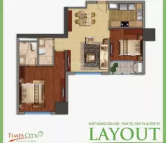 Chính chủ bán căn hộ 2 phòng ngủ thiết kế hợp lý nhất dự án Times City