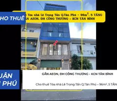 Cho thuê Tòa Nhà Lê Trọng Tấn Q.Tân Phú 96m²,5TẦNG, NGANG 6M, 58Triệu