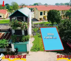 DUY NHẤT 1 LÔ MẶT ĐƯỜNG  QUỐC LỘ 21 DIỆN TÍCH 100M  TRUNG TÂM HOÀ LẠC