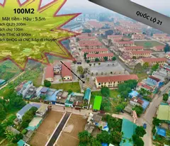 DUY NHẤT 1 LÔ MẶT ĐƯỜNG  QUỐC LỘ 21 DIỆN TÍCH 100M  TRUNG TÂM HOÀ LẠC