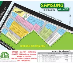 ĐẤT ĐẸP – GIÁ TỐT  – CHÍNH CHỦ CẦN BÁN Tại khu dân cư Samsung Village, Tp Thủ Đức