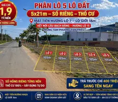 🔥 HOT – 5 NỀN MẶT TIỀN HƯƠNG LỘ 7 
💵 Trả trước 400 triệu – sang tên ngay