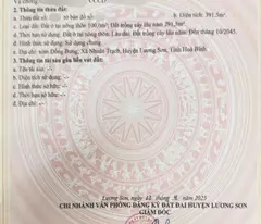 F0 - cần bán gấp - 391m - ngay khu CN Lương Sơn - chỉ 3.x tỷ