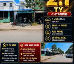 Nhà Mặt tiền D5 Lai Uyên, Bàu Bàng 150m2, 2 Tầng 6PN, Sổ Đỏ 2.1 Tỷ. LH 0898333313