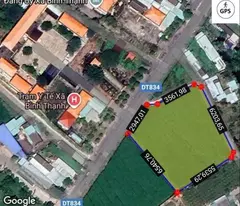 Bán đất lúa mặt tiền ĐT 834 , Bình Thạnh , Thủ Thừa dt 5200m2 giá 17 tỷ