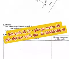 SIÊU PHẨM PHÚ CÁT – CÁCH QL21 CHỈ 80M – ĐÓN SÓNG METRO SỐ 5