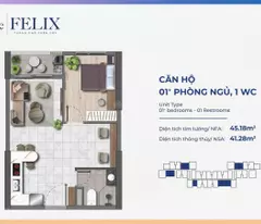 Chính chủ bán nhanh 1PN+1 (41.28m2) giá 2ty đã TT 30%