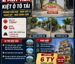 Chính chủ cần bán Lô Đất Hoàng Văn Hoè - 2 mặt tiền trước sau - 120 m2 - Giá chỉ 6 tỷ - Liên hệ