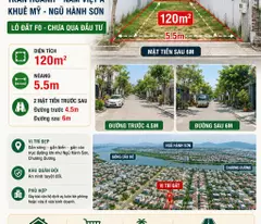 Cần bán Lô đất 2 mặt tiền kiệt  6m - Đường Trần Hoành - Khuê Mỹ - Ngũ Hành Sơn - Diện tích 120m.