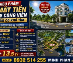 Lô góc 2mt Phạm Xuân Ẩn - Thanh Lương 24 - View Công Viên - Gần Sông - 165m Hoà Xuân Cẩm Lệ.