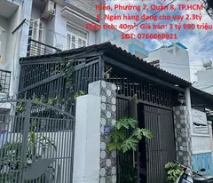 NHÀ ĐẸP – GIÁ TỐT – CHÍNH CHỦ CẦN BÁN GẤP NHÀ Tại Phường 7, Quận 8. Ngân hàng đang cho vay 2.3tỷ