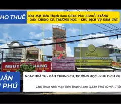 Cho Thuê Nhà Mặt Tiền Thạch Lam Q.Tân Phú 112m², 4TẦNG - NGAY NGÃ TƯ