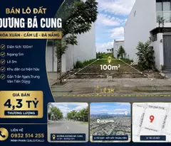 Bán nhanh lô đất Dương Bá Cung Cẩm Lệ 100m2 khu dân cư đẹp công chứng ngay