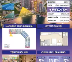Bán căn Studio view sông view pháo hoa thuộc dự án Sun Symphony 5 ven sông Hàn