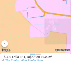 Đất ngộp 1249m2 đất hẻm cầu treo DT 712, Tân Thuận, Hàm Thuận Nam 600Tr