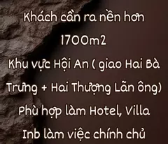Bán đất nền dt lớn chính chủ Hội An