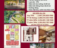 BÁN CĂN HỘ 1 PHÒNG NGỦ D'LUSSO AN PHÚ – TẦNG 28 VIEW VƯỜN TREO, THÁC NƯỚC ĐẸP – GIÁ CHỈ TỪ 2,203 TỶ