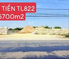 Bán đất mặt tiền tỉnh lộ 822, xã Tân Mỹ tdt 6700m2 ( 900m2 thổ) giá 35 tỷ