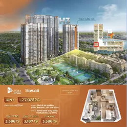 Bán căn hộ chung cư 43m2 gồm 1 phòng ngủ, 1 phòng khách, 1 nhà vệ sinh, 1 phòng đa năng.