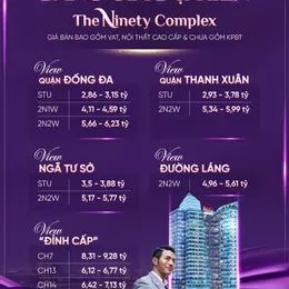 Booking CĂN HỘ KHÁCH SẠN- dự án The Ninety Complex- 90 Đường Láng- Đống Đa Hà Nội