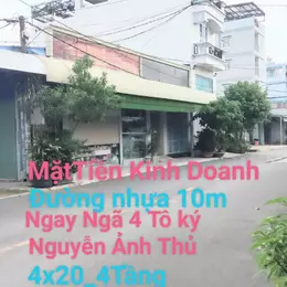 Bán Nhà MẶT TIỀN KINH DOANH  ĐƯỜNG NHỰA 10M TÔ KÝ 4x20 4 TẦNG DÒNG TIỀN 30TR Chưa Tới 5Tỷ 850