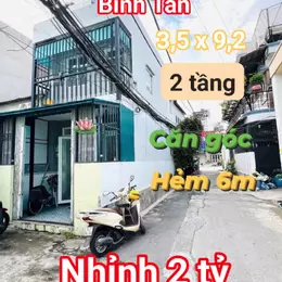 Nhà nhỉnh  2 tỷ Tân Kỳ Tân Quý, BHHA, Bình Tân, 2 tầng 32m2