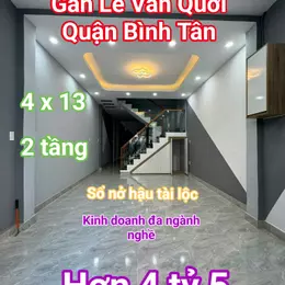 Nhà mặt tiền Gần Lê Văn Quới Bình Tân 51m2, 2 tầng, nhỉnh 4 tỷ 5