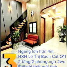 BÁN NHÀ  Q11 - HXH LÊ THỊ BẠCH CÁT - NGANG 4.2M: nhỉnh 3 tỷ- FULL NỘI THẤT. LH: 0933910039