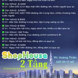 Thuê Shophouse 2 tầng Vinhomes Central Park, Tháng 10.2024 hơn 150m: 112 triệu.LH: 0373917147