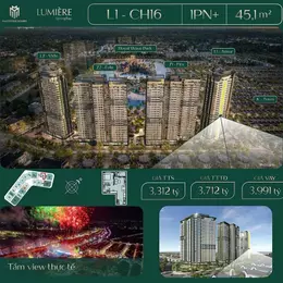 Căn 1 PN+ Masterise Lumiere SpringBay - Hàng hiếm - Vị trí đẹp - Đầu tư - Chỉ từ 3,3 tỷ. LH: