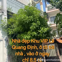 Nhà Khu Vip Lê Quang Định, ô tô tới nhà , vào ở ngay chỉ 8,5 tỷ, 37m2 , 5.2x7.1m