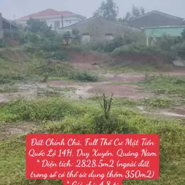 Đất Chính Chủ, Full Thổ Cư Tại Mặt Tiền Quốc Lộ 14H, Duy Xuyên, Quảng Nam, Giá Chỉ 4.8 tỷ