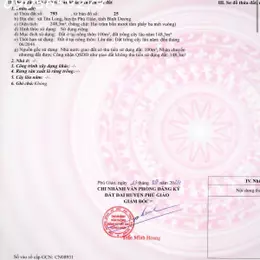 CẦN BÁN GẤP ĐẤT TÂN LONG - PHÚ GIÁO NGAY TUYẾN CAO TỐC HCM - TDM- CHƠN THÀNH - 850 TRIỆU - THÔNG
