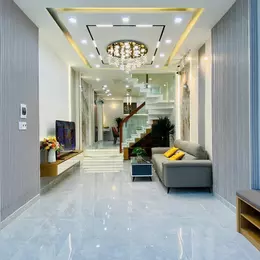 NHÀ MẶT TIỀN ĐƯỜNG SỐ 1 -PHƯỜNG 13 -  GÒ VẤP - XE HƠI NGỦ TRONG NHÀ - THIẾT KẾ HIỆN ĐẠI - 3 PHÚT