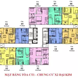Bán suất ngoại giao chung cư X2 Đại Kim dt TỪ 77m2 đến 122m2 3 phòng ngủ giá chỉ từ 41tr/m2
