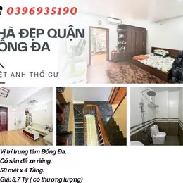 Bán nhà Hào Nam Đống Đa, Có Sân Để Xe, Lõi Đống Đa, 50mx4T, Giá: 8,7 Tỷ, Lh: 0396935190.