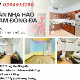 Bán nhà Hào Nam Đống Đa_Gần Mặt Đường_Bạt Ngàn Tiện Ích_42mx4T_ Giá: 7.7 tỷ_Lh: 0396935190.