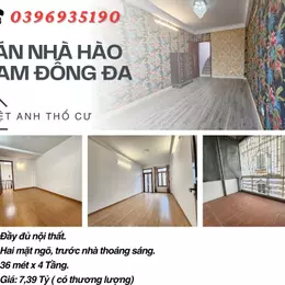 Bán nhà Hào Nam Đống Đa, Hai Mặt Ngõ, Nội Thất Xịn, 36mx4T, Giá: 7,39 Tỷ, Lh: 0396935190.