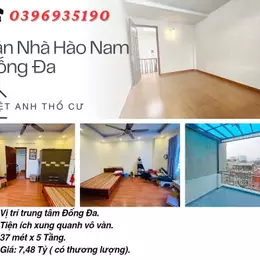 Bán nhà Hào Nam Đống Đa, Nhà Dân Xây, Vị Trí Đẹp, 37mx5T,  Giá: 7,48 Tỷ, Lh: 0396935190.