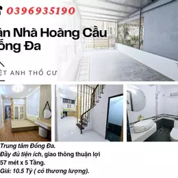 Bán nhà Phố Hoàng Cầu, Nhà Hai Mặt, Gần Hồ, 57mx5T, Giá: 10.5 Tỷ, Lh: 0396935190.