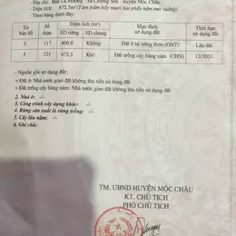 Bán lô đất tại Mộc Châu rộng 872m2, có 400m2 ONT