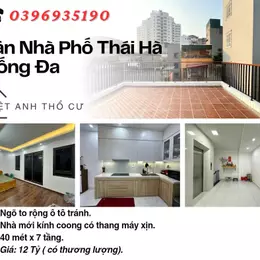 Bán nhà Phố Thái Hà, Nhà Siêu Đẹp, Full Nội Thất, Ở Ngay, 40mx7T, Giá: 12 Tỷ, Lh: 0396935190.