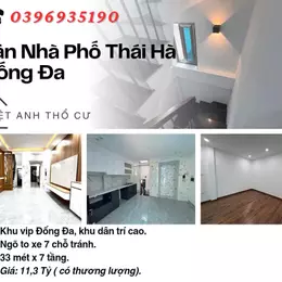 Bán nhà Phố Thái Hà, Vị Trí Đắc Địa, An Sinh Tuyệt Đỉnh, 33mx7T, Giá: 11.3 Tỷ, Lh: 0396935190.
